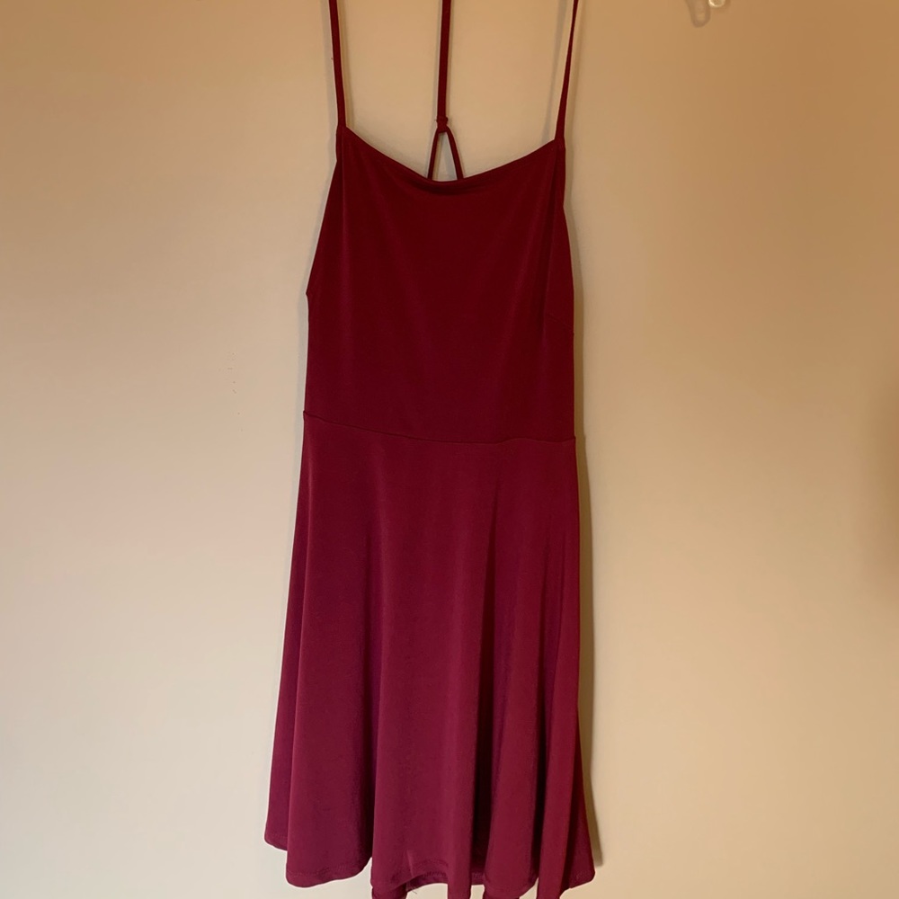 Wine colored cocktail dress